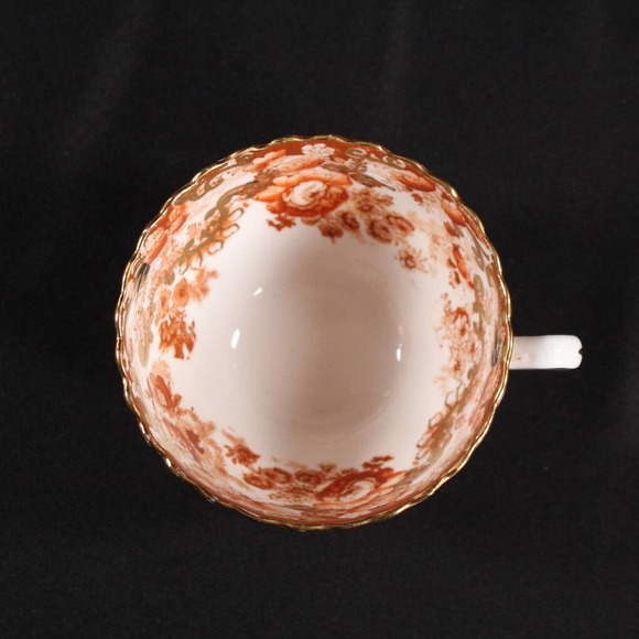 Vintage Victorian Rust Radfords Fenton Bone China Tea Cup #642 and Small Saucer - Picture 7 of 12